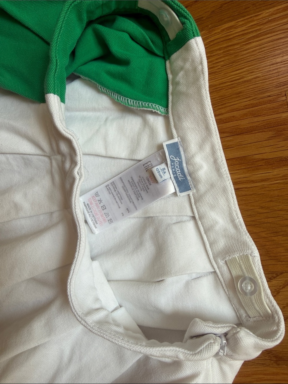 Jacadi 3 Piece Set White and Green Zip-Front Kids Jacket+Skirt+Shirt Tennis - Picture 14 of 15